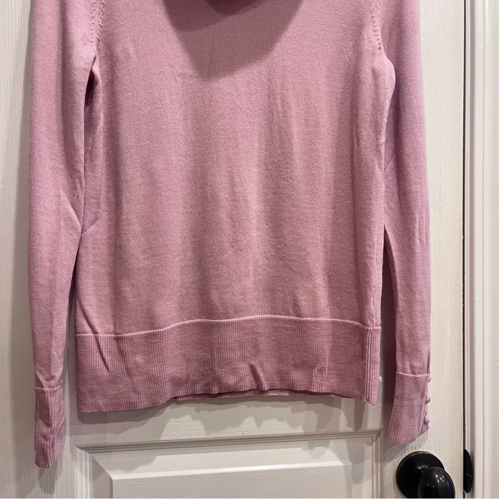 Talbots 100% Merino Wool Cowl Neck Sweater Light Pink Small Minimalist Soft - Picture 3 of 9